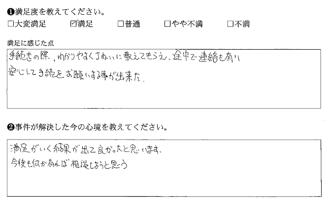 満足がいく結果が出て良かった